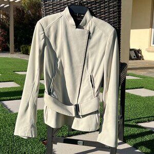 Donna Karan Signature 100% Goatskin Leather Blazer Jacket sz US 6 or Small